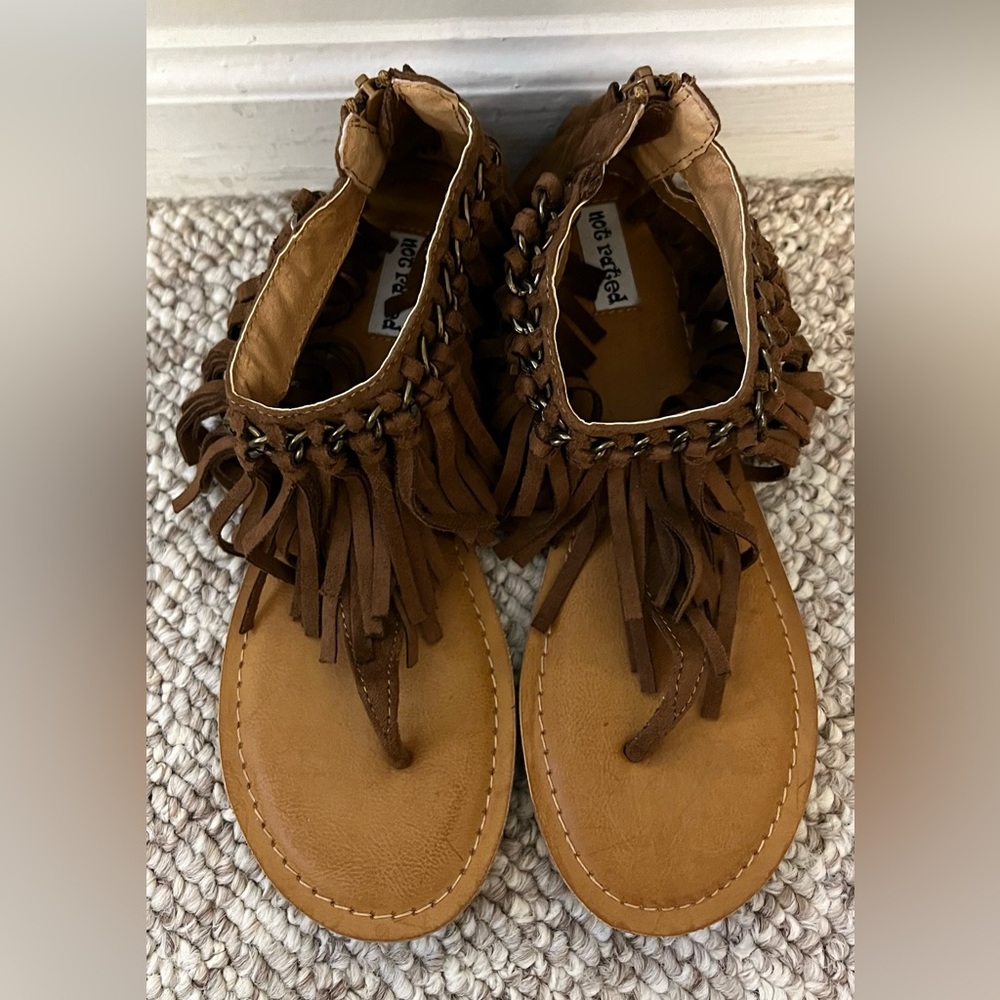 Not Rated Fringe Moccasin Sandals 7.5